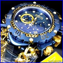 Invicta Reserve Gladiator Gold Blue Label Stainless Steel Swiss 55mm Watch New