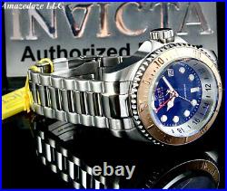 Invicta Reserve Men 52mm Hydromax Swiss GMT Stainless St. BLUE DIAL1000 M Watch