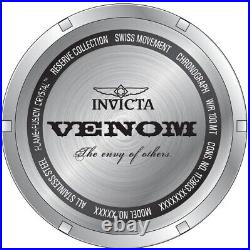 Invicta Reserve Swiss Chronograph Venom Viper Black Silver Bracelet Watch NEW