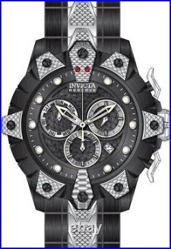 Invicta Reserve Swiss Chronograph Venom Viper Black Silver Bracelet Watch NEW
