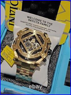 Invicta Russian Diver Gold Plated CAGE Opens Swiss 5050. C mens watch Pro