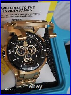 Invicta Russian Diver Gold Plated CAGE Opens Swiss 5050. C mens watch Pro