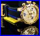 Invicta S1 RALLY Turbo Chronograph 18K GOLD Case Dial BLUE BLACK Strap Men Watch