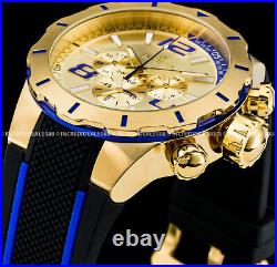 Invicta S1 RALLY Turbo Chronograph 18K GOLD Case Dial BLUE BLACK Strap Men Watch