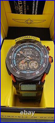 Invicta S1 Rally Automatic Black Blue DUAL HEART Men's Watch DEFECTIVE DATE