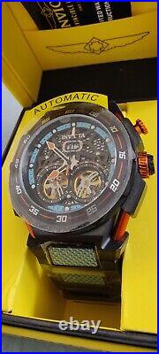 Invicta S1 Rally Automatic Black Blue DUAL HEART Men's Watch DEFECTIVE DATE