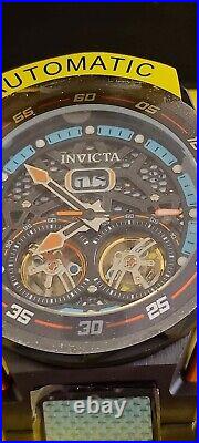 Invicta S1 Rally Automatic Black Blue DUAL HEART Men's Watch DEFECTIVE DATE