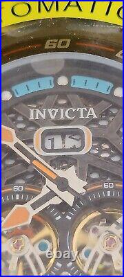 Invicta S1 Rally Automatic Black Blue DUAL HEART Men's Watch DEFECTIVE DATE