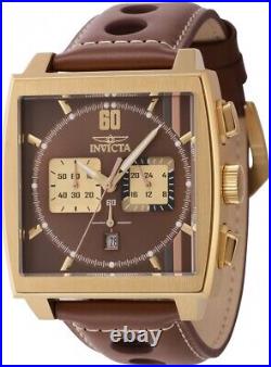 Invicta S1 Rally Brown Dial Chronograph Quartz Brown Leather Men's Watch