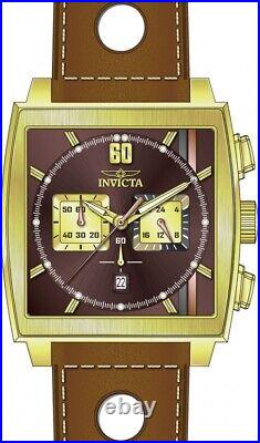 Invicta S1 Rally Brown Dial Chronograph Quartz Brown Leather Men's Watch