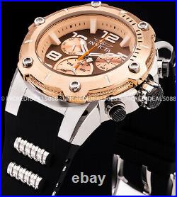 Invicta SPEEDWAY VIPER CHRONOGRAPH Silver Rose Gold Dial Strap Men SS Watch