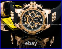 Invicta SPEEDWAY VIPER II CHRONOGRAPH Rose Gold Black Dial Strap Men SS Watch
