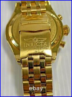 Invicta Sapphire Crystal Gold Tone Chronograph Stainless Steel Watch WR 100 M