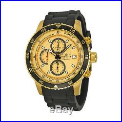 Invicta Signature II Chronograph Gold-tone Dial Black Rubber Mens Watch 7398