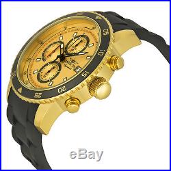 Invicta Signature II Chronograph Gold-tone Dial Black Rubber Mens Watch 7398