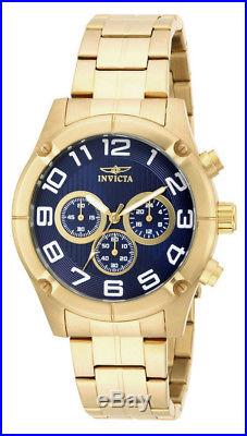 Invicta Specialty 15371 Men's Round Blue Chronograph Analog Gold Tone Watch