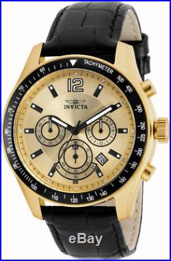 Invicta Specialty 17770 Men's Round Chronograph Date Gold Tone Clear Stone Watch