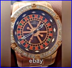 Invicta Specialty Casino Automatic Crystal Red Dial Rose Gold Mens Watch