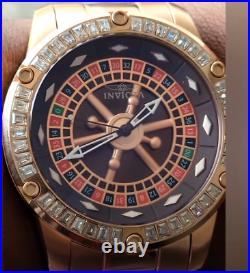 Invicta Specialty Casino Automatic Crystal Red Dial Rose Gold Mens Watch