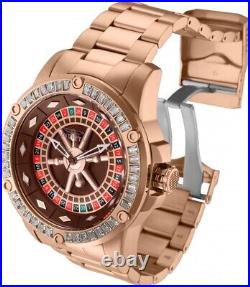 Invicta Specialty Casino Automatic Crystal Red Dial Rose Gold Mens Watch