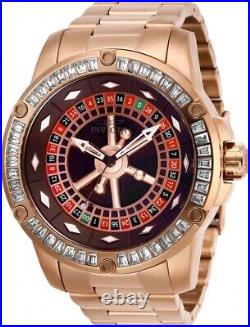 Invicta Specialty Casino Automatic Crystal Red Dial Rose Gold Mens Watch