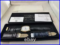 Invicta Specialty Chronograph Quartz White Dial Mens Watch Blue Leather Band
