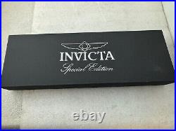 Invicta Specialty Chronograph Quartz White Dial Mens Watch Blue Leather Band
