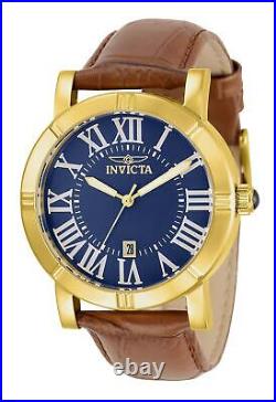 Invicta Specialty Quartz Brown Leather Blue Dial Men's Watch 32513 $595 MSRP
