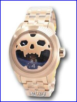 Invicta Speedway Automatic Mens 50mm Rose Gold Skull Brown Dial Watch 33203 Rare