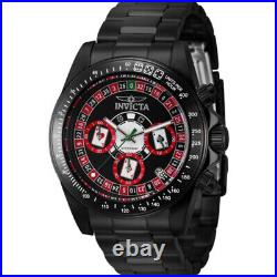 Invicta Speedway Roulette Casino Chronograph GMT Quartz Black Dial Men's Watch