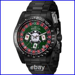 Invicta Speedway Roulette Casino Chronograph GMT Quartz Green Dial Men's Watch