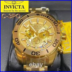 Invicta Star Wars C-3PO Men's 50mm Limited Ed Gold Tone Chronograph SS Watch
