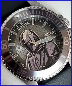 Invicta Star Wars Mandalorian Limited Edition Blk Leather mens watch