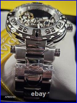 Invicta -Subaqua Noma I Automatic BRIDGE Mvmnt Skeleton Silver SS mens watch