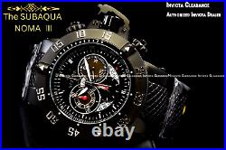 Invicta Subaqua Noma III Mens Quartz Black Dial Swiss Stainless Steel Watch RARE