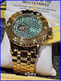 Invicta Subaqua Specialty Automatic GOLD PLATED Open Heart mens watch SAS