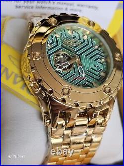 Invicta Subaqua Specialty Automatic GOLD PLATED Open Heart mens watch SAS