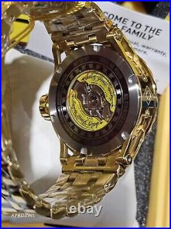 Invicta Subaqua Specialty Automatic GOLD PLATED Open Heart mens watch SAS