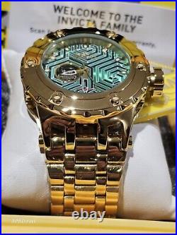 Invicta Subaqua Specialty Automatic GOLD PLATED Open Heart mens watch SAS