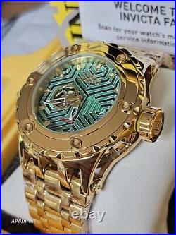 Invicta Subaqua Specialty Automatic GOLD PLATED Open Heart mens watch SAS