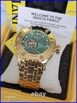 Invicta Subaqua Specialty Automatic GOLD PLATED Open Heart mens watch SAS