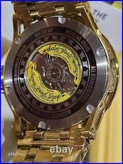 Invicta Subaqua Specialty Automatic GOLD PLATED Open Heart mens watch SAS