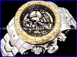 Invicta VENOM SUBAQUA DRAGON SWISS Chronograph 18K Gold Silver 52mm Mens Watch