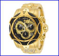 Invicta Venom Mens 52mm Gold Dragon Dial Stainless Swiss Chronograph Watch 31520