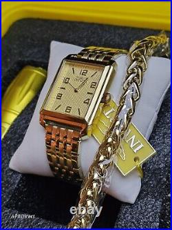 Invicta Vintage 33.5mm SET Gold Plated Case & Bracelet Quartz mens watch