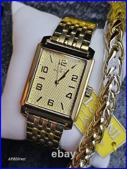 Invicta Vintage 33.5mm SET Gold Plated Case & Bracelet Quartz mens watch