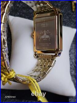 Invicta Vintage 33.5mm SET Gold Plated Case & Bracelet Quartz mens watch