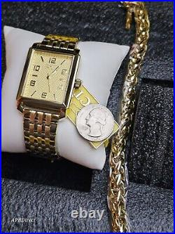 Invicta Vintage 33.5mm SET Gold Plated Case & Bracelet Quartz mens watch