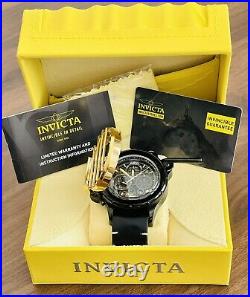 Invicta black and gold chronograph mens watch