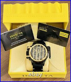 Invicta black and gold chronograph mens watch